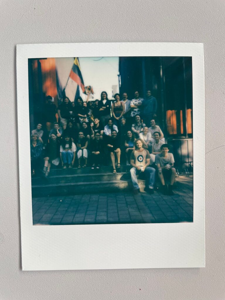 all the participants on the front stairs of nida art colony